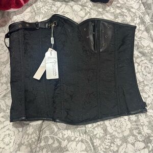 Black Lace-Up Corset